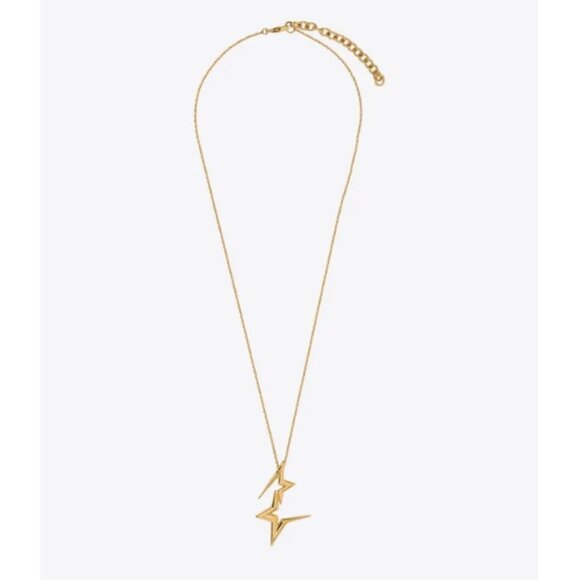 Salvatore Ferragamo Embellished Double Star Gold Chain Necklace